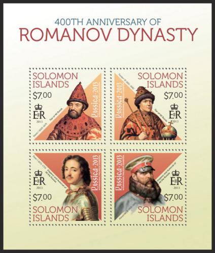 Potovn znmky alamounovy ostrovy 2013 Dynastie Romanovc Mi# 2177-80 Kat 9.50