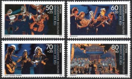 Poštové známky Západný Berlín 1988 Hudba Mi# 807-10 Kat 8.50€