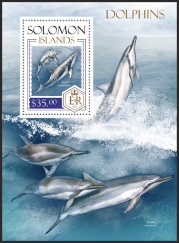 Poštová známka Šalamúnove ostrovy 2014 Delfíny Mi# Block 249 Kat 12€