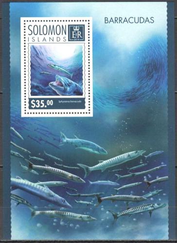 Poštová známka Šalamúnove ostrovy 2014 Barakudy Mi# Block 321 Kat 12€