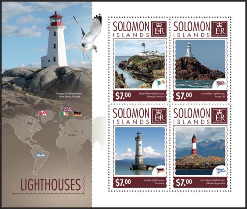 Poštové známky Šalamúnove ostrovy 2014 Majáky Mi# 2867-70 Kat 9.50€