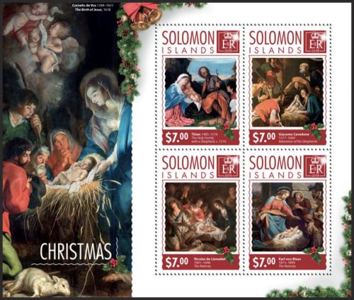 Poštovní známky Šalamounovy ostrovy 2014 Vánoce, umìní Mi# 2882-85 Kat 9.50€