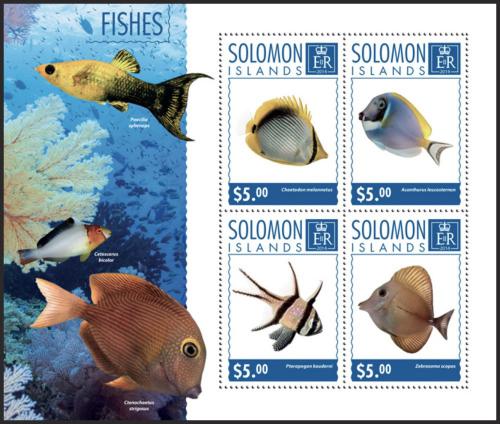 Poštové známky Šalamúnove ostrovy 2014 Ryby Mi# 2902-05