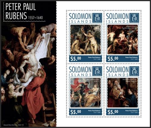 Potov znmky alamnove ostrovy 2014 Umenie, Peter Paul Rubens Mi# 2972-75