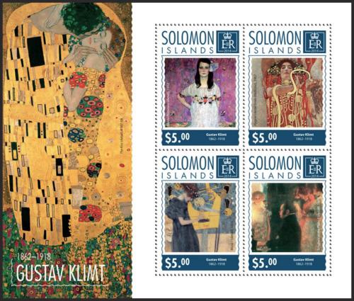 Potov znmky alamnove ostrovy 2014 Umenie, Gustav Klimt Mi# 2982-85 - zvi obrzok