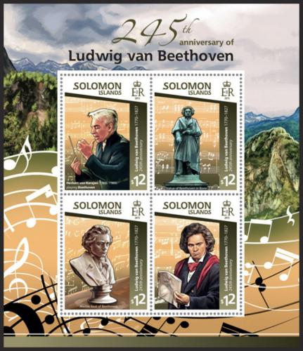 Potov znmky alamnove ostrovy 2015 Ludwig van Beethoven Mi# 3012-15 Kat 17 - zvi obrzok