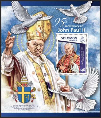 Potov znmka alamnove ostrovy 2015 Pape Jan Pavel II. Mi# Block 391 Kat 14