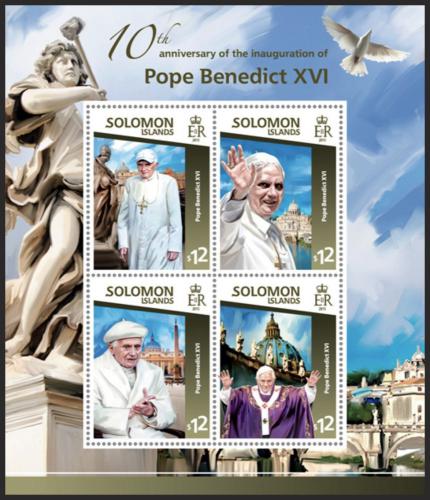 Potovn znmky alamounovy ostrovy 2015 Pape Benedikt XVI. Mi# 3077-80 Kat 17