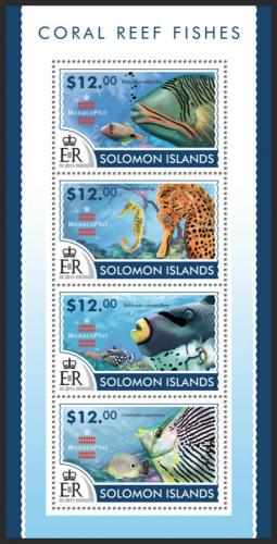Poštové známky Šalamúnove ostrovy 2015 Ryby korálových útesù Mi# 3112-15 Kat 17€