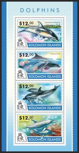 Poštové známky Šalamúnove ostrovy 2015 Delfíny Mi# 3152-55 Kat 17€
