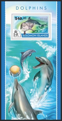 Poštová známka Šalamúnove ostrovy 2015 Delfíny Mi# Block 412 Kat 14€