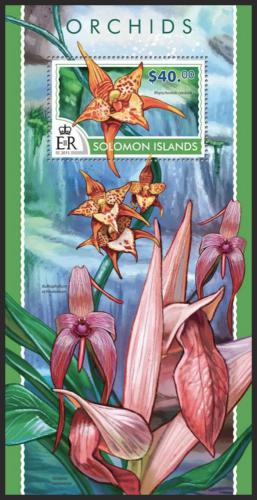 Potov znmka alamnove ostrovy 2015 Orchideje Mi# Block 420 Kat 14 - zvi obrzok