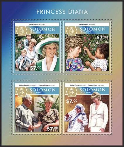 Potov znmky alamnove ostrovy 2015 Princezna Diana Mi# 3451-54 Kat 9.50 - zvi obrzok