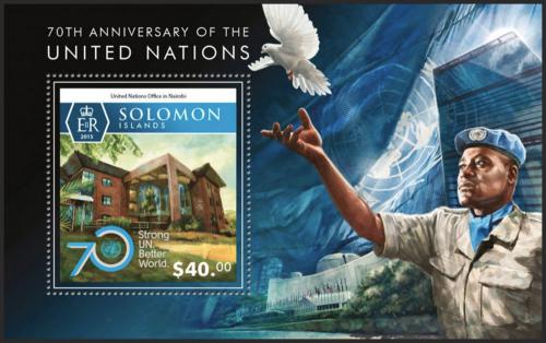 Poštovní známk Šalamúnove ostrovy 2015 OSN, 70. výroèie Mi# Block 472 Kat 14€