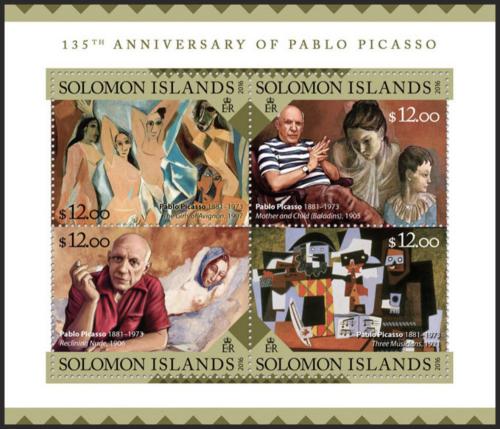 Potov znmky alamnove ostrovy 2016 Umenie, Pablo Picasso Mi# 3641-44 Kat 14