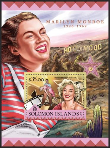 Poštová známka Šalamúnove ostrovy 2016 Marilyn Monroe Mi# Block 513 Kat 11€