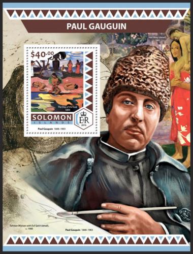 Potov znmka alamnove ostrovy 2016 Umenie, Paul Gauguin Mi# Block 591 Kat 12 - zvi obrzok
