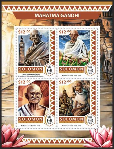Poštové známky Šalamúnove ostrovy 2016 Mahátma Gándhí Mi# 4240-43 Kat 14€