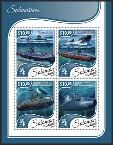 Potov znmky alamnove ostrovy 2017 Ponorky Mi# 4687-90 Kat 12