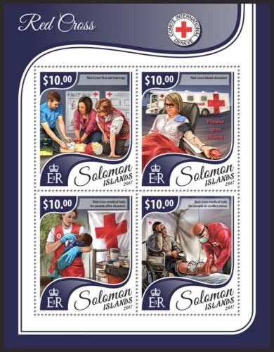 Poštové známky Šalamúnove ostrovy 2017 Èervený kríž Mi# 4727-30 Kat 12€