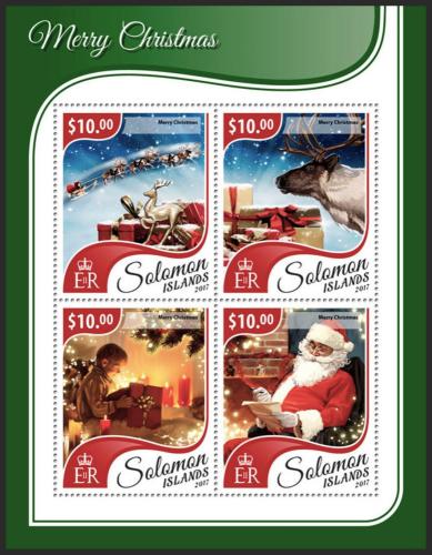 Poštovní známky Šalamounovy ostrovy 2017 Vánoce Mi# 4752-55 Kat 12€
