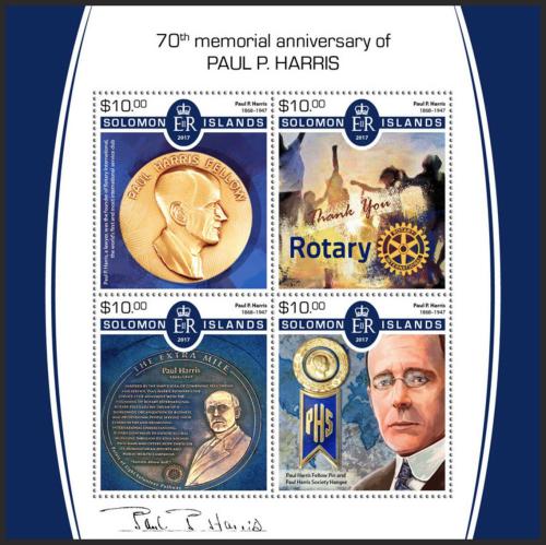Poštové známky Šalamúnove ostrovy 2017 Paul Harris Mi# 4822-25 Kat 12€