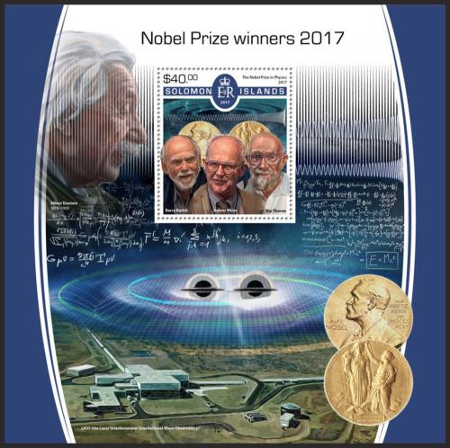 Potov znmka alamnove ostrovy 2017 Nobelova cena Mi# Block 722 Kat 12