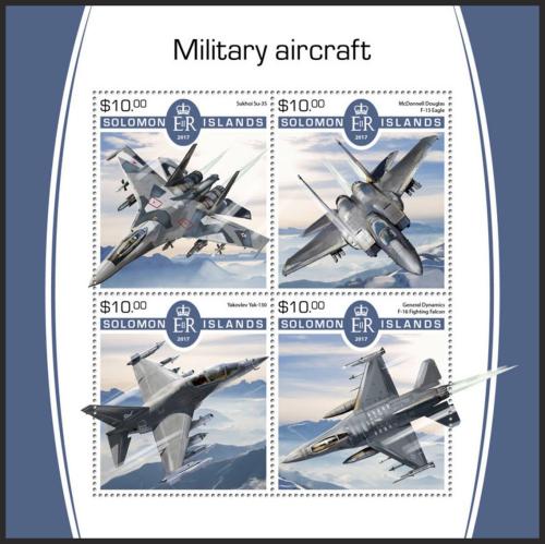 Potov znmky alamnove ostrovy 2017 Vojensk letadla Mi# 4862-65 Kat 12