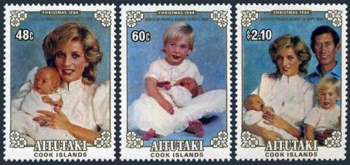 Potov znmky Aitutaki 1984 Princ Charles a princezna Diana Mi# 548-50 Kat 10 - zvi obrzok