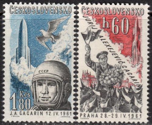 Potov znmky eskoslovensko 1961 Jurij Gagarin Mi# 1280-81 - zvi obrzok