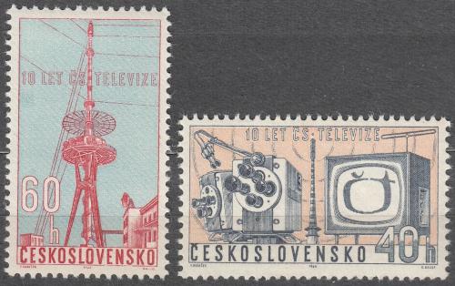 Potov znmky eskoslovensko 1963 eskoslovensk televize, 10. vroie Mi# 1394-95