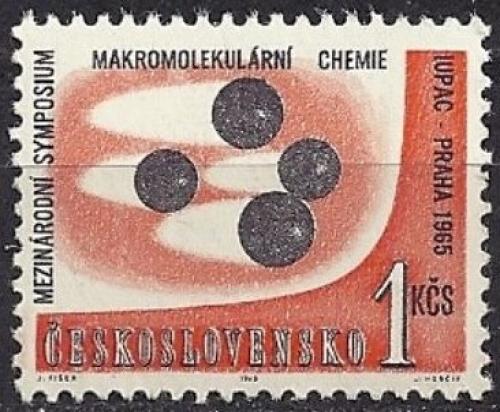 Potov znmka eskoslovensko 1965 Mezinrodn symposium makromolekulrn chemie Mi# 1565 - zvi obrzok