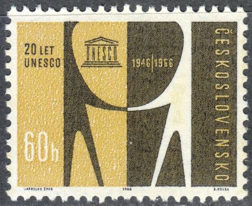 Potov znmka eskoslovensko 1966 UNESCO, 20. vroie Mi# 1615 - zvi obrzok