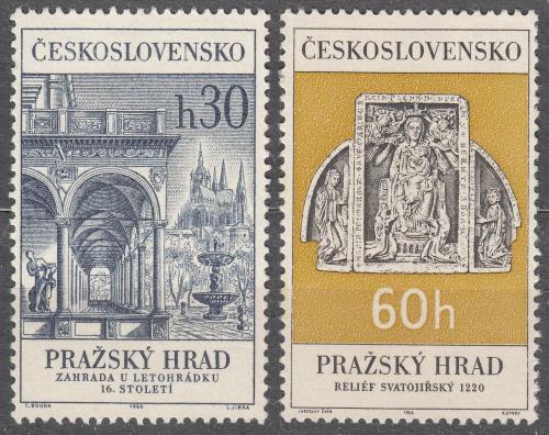 Potov znmky eskoslovensko 1966 Prask hrad Mi# 1617-18