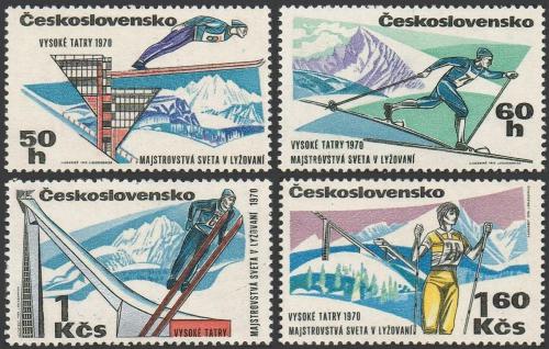 Potov znmky eskoslovensko 1970 MS v lyovn ve Vysokch Tatrch Mi# 1916-19 - zvi obrzok