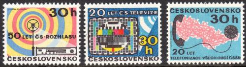 Potov znmky eskoslovensko 1973 Rozhlas, televize a telefonizace Mi# 2138-40