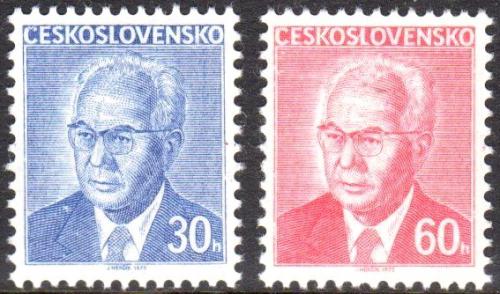 Potov znmky eskoslovensko 1975 Prezident Gustav Husk Mi# 2283-84