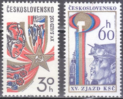 Potov znmky eskoslovensko 1976 XV. sjezd KS Mi# 2312-13