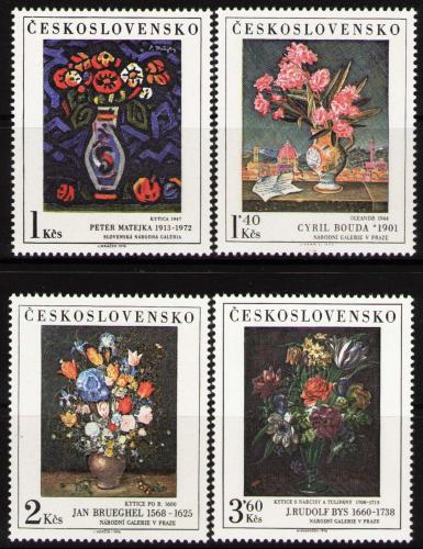 Potov znmky eskoslovensko 1976 Umenie, kvety Mi# 2351-54 Kat 5.50 - zvi obrzok