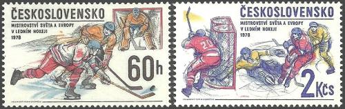 Potov znmky eskoslovensko 1978 MS v lednm hokeji Mi# 2435-36