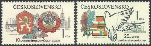 Potov znmky eskoslovensko 1980 Varavsk smlouva a Smlouva se SSSR Mi# 2569-70
