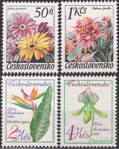 Potov znmky eskoslovensko 1980 Kvety Mi# 2574-77 Kat 7.60
