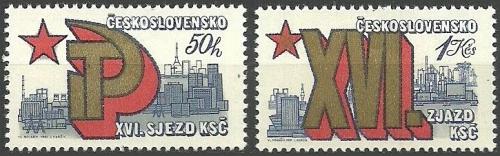 Potov znmky eskoslovensko 1981 XVI. sjezd KS Mi# 2612-13