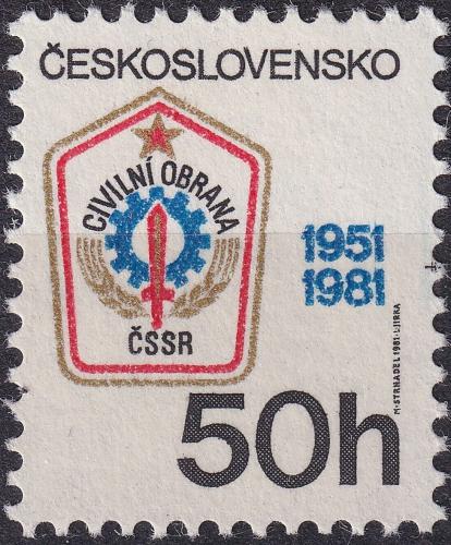 Potov znmka eskoslovensko 1981 Civiln obrana, 30. vroie Mi# 2627