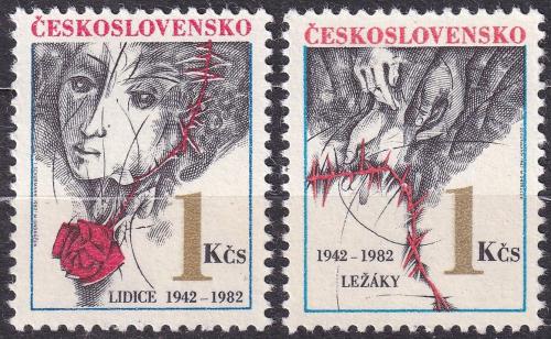 Potov znmky eskoslovensko 1982 Vyplen Lidic a Lek, 40. vroie Mi# 2667-68
