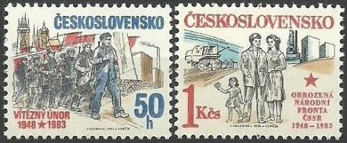 Potov znmky eskoslovensko 1983 Vtzn nor a Nrodn fronta Mi# 2703-04