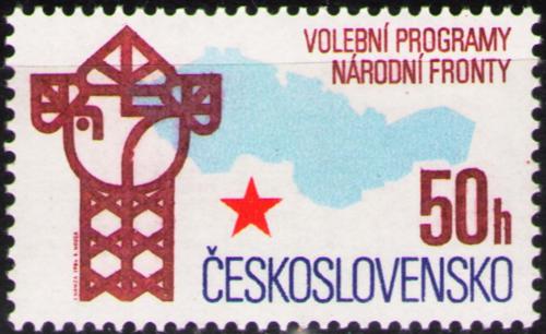 Potov znmka eskoslovensko 1986 Volebn programy Nrodn fronty Mi# 2857