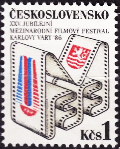 Potov znmka eskoslovensko 1986 Mezinrodn filmov festival Karlovy Vary Mi# 2858