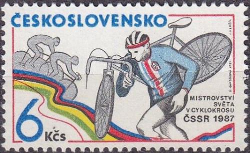 Potov znmka eskoslovensko 1987 MS v cyklokrosu Mi# 2895