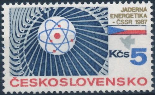 Potov znmka eskoslovensko 1987 Jadern energetika Mi# 2906